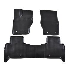 Tapis De Sol En Caoutchouc 3D Exclusive Compatible Avec Land Rover Discovery 5 2016, Système de Fixation, Bord Haut, Inodore, Noir, Antidérapant, Toutes Saisons