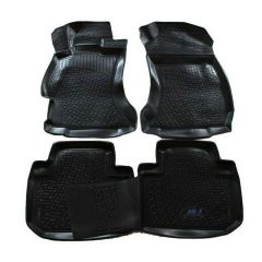 Tapis De Sol En Caoutchouc 3D Exclusive Compatible Avec Seat Forester 2012-2018, Système de Fixation, Bord Haut, Inodore, Noir, Antidérapant, Toutes Saisons