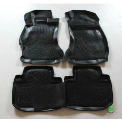 Tapis De Sol En Caoutchouc 3D Exclusive Compatible Avec Subaru Forester 2012-2018, Système de Fixation, Bord Haut, Inodore, Noir, Antidérapant, Toutes Saisons