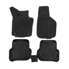 Tapis De Sol En Caoutchouc 3D Exclusive Compatible Avec Skoda Yeti depuis 2009, Système de Fixation, Bord Haut, Inodore, Noir, Antidérapant, Toutes Saisons