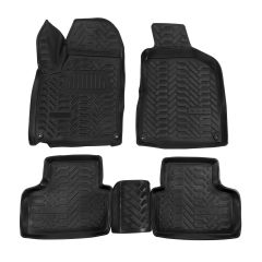 Tapis De Sol En Caoutchouc 3D Exclusive Compatible Avec Ssangyong Actyon 2 2012-2018, Système de Fixation, Bord Haut, Inodore, Noir, Antidérapant, Toutes Saisons