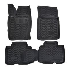 Tapis De Sol En Caoutchouc 3D Exclusive Compatible Avec Ssangyong Kyron 2005-2016, Système de Fixation, Bord Haut, Inodore, Noir, Antidérapant, Toutes Saisons