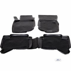 Tapis De Sol En Caoutchouc 3D Exclusive Compatible Avec Toyota Hilux Pick Up depuis 2015, Système de Fixation, Bord Haut, Inodore, Noir, Antidérapant, Toutes Saisons