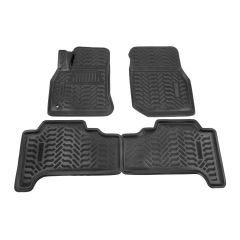 Tapis De Sol En Caoutchouc 3D Exclusive Compatible Avec Toyota Land Cruiser 100 1998-2007, Système de Fixation, Bord Haut, Inodore, Noir, Antidérapant, Toutes Saisons