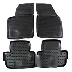 Tapis De Sol En Caoutchouc 3D Exclusive Compatible Avec Volvo C30 2006-2013, Système de Fixation, Bord Haut, Inodore, Noir, Antidérapant, Toutes Saisons