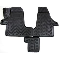 Tapis De Sol En Caoutchouc 3D Exclusive Compatible Avec Volkswagen T5 Multivan depuis 2003., Système de Fixation, Bord Haut, Inodore, Noir, Antidérapant, Toutes Saisons