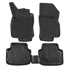 Tapis De Sol En Caoutchouc 3D Exclusive Compatible Avec Volkswagen Arteon depuis 2018, Système de Fixation, Bord Haut, Inodore, Noir, Antidérapant, Toutes Saisons