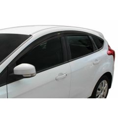 Deflecteurs d'air Déflecteurs de Vent Compatible Avec Ford Focus 3 2011-2018 Set 6-Pcs, Noir, Aérodynamique, Fixation par Ruban adhésif double face 3M