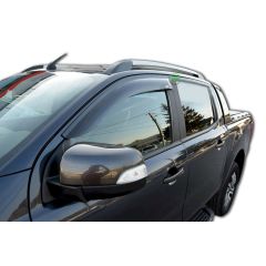 Deflecteurs d'air Déflecteurs de Vent Compatible Avec Ford Ranger T6 T7 Lang 2012-2023, Noir, Aérodynamique, Fixation par Ruban adhésif double face 3M