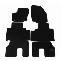 Tapis De Sol Noir Velours Sur Mesure Pour Ford S-Max 2006-2015, Ajustement précis, Base Antidérapante, Renforcée Dans la Zone de la Pédale