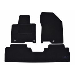 Tapis De Sol Noir Velours Sur Mesure Pour Hyundai Santa Fe 2018-2020, Ajustement précis, Base Antidérapante, Renforcée Dans la Zone de la Pédale