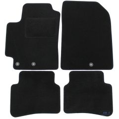 Tapis De Sol Noir Velours Sur Mesure Pour Kia Rio depuis 2017, Ajustement précis, Base Antidérapante, Renforcée Dans la Zone de la Pédale