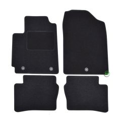 Tapis De Sol Noir Velours Sur Mesure Pour Kia Picanto depuis 2017, Ajustement précis, Base Antidérapante, Renforcée Dans la Zone de la Pédale