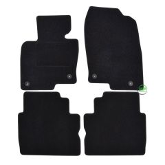 Tapis De Sol Noir Velours Sur Mesure Pour Mazda CX-5 depuis 2017, Ajustement précis, Base Antidérapante, Renforcée Dans la Zone de la Pédale