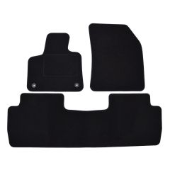 Tapis De Sol Noir Velours Sur Mesure Pour Peugeot 5008 depuis 2017, Ajustement précis, Base Antidérapante, Renforcée Dans la Zone de la Pédale