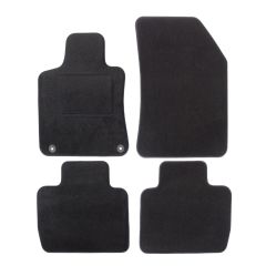 Tapis De Sol Noir Velours Sur Mesure Pour Peugeot 508 depuis 2018, Ajustement précis, Base Antidérapante, Renforcée Dans la Zone de la Pédale