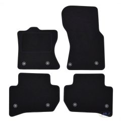 Tapis De Sol Noir Velours Sur Mesure Pour Jaguar F-Pace depuis 2015, Ajustement précis, Base Antidérapante, Renforcée Dans la Zone de la Pédale