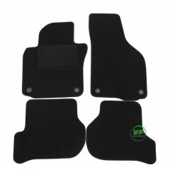 Tapis De Sol Noir Velours Sur Mesure Pour Skoda Octavia 2 2004-2012, Ajustement précis, Base Antidérapante, Renforcée Dans la Zone de la Pédale