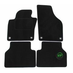 Tapis De Sol Noir Velours Sur Mesure Pour Volkswagen Passat B6 / B7 4P. Berlina / Break / Variant 2007-2016, Ajustement précis, Base Antidérapante, Renforcée Dans la Zone de la Pédale
