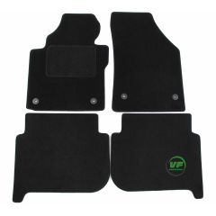 Tapis De Sol Noir Velours Sur Mesure Pour Volkswagen Touran 2011-2015 Fix.Oval, Ajustement précis, Base Antidérapante, Renforcée Dans la Zone de la Pédale