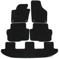 Tapis De Sol Noir Velours Sur Mesure Pour Volkswagen Sharan depuis 2010, Ajustement précis, Base Antidérapante, Renforcée Dans la Zone de la Pédale