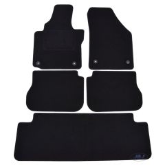 Tapis De Sol Noir Velours Sur Mesure Pour Volkswagen Caddy 7 placese 2015-2020, Ajustement précis, Base Antidérapante, Renforcée Dans la Zone de la Pédale