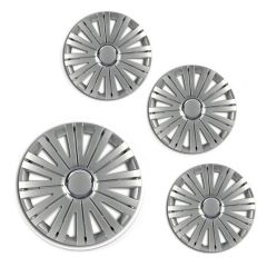 Enjoliveurs de Roue élégants 14" Active RC Argent, De 4 Piéce, La Fixation se Fait par Simple Clipsage sur la Jante, Facile à Entretenir