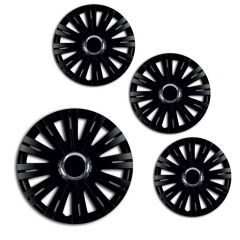 Enjoliveurs de Roue élégants 15" Energy RC Noir, De 4 Piéce, La Fixation se Fait par Simple Clipsage sur la Jante, Facile à Entretenir