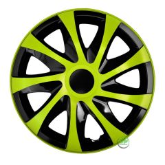 Enjoliveurs de Roue élégants 14" Draco CS Verte et Noir, De 4 Piéce, La Fixation se Fait par Simple Clipsage sur la Jante, Facile à Entretenir