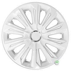 Enjoliveurs de Roue élégants 14" Strong Blanc Laqué, De 4 Piéce, La Fixation se Fait par Simple Clipsage sur la Jante, Facile à Entretenir