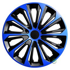 Enjoliveurs de Roue élégants 15" Strong Bleue-Noir, De 4 Piéce, La Fixation se Fait par Simple Clipsage sur la Jante, Facile à Entretenir