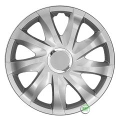 Enjoliveurs de Roue élégants 16" Drift Argent Laqué, De 4 Piéce, La Fixation se Fait par Simple Clipsage sur la Jante, Facile à Entretenir