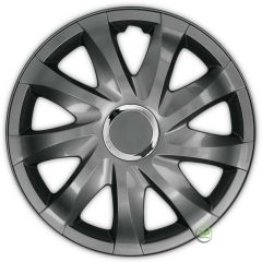 Enjoliveurs de Roue élégants 15" Drift Graphite, De 4 Piéce, La Fixation se Fait par Simple Clipsage sur la Jante, Facile à Entretenir